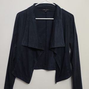 Navy Blue Suede Cropped Jacket M